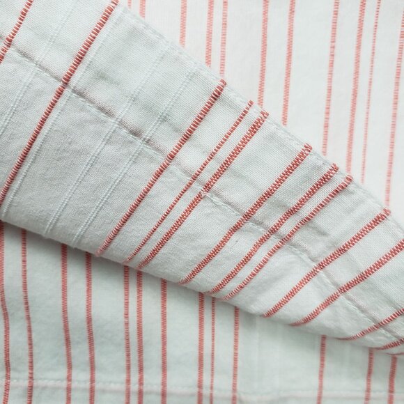 UNTUCKit Women Durfort Popover Tunic 100% Cotton White & Highlighter Pink Stripe - Picture 14 of 16